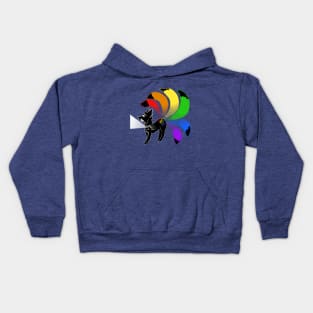 Prism Kitsune (solid black fill) Kids Hoodie